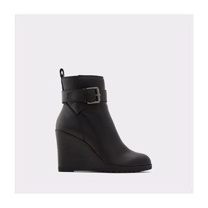 Aldo Chomette Wedge Black Leather Boots